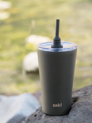 Zac Designs 20oz Stainless Steel Double Wall Vacuum Tumbler Charcoal