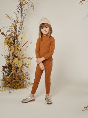 Rylee + Cru Ribbed Longsleeve Tee - Cinnamon