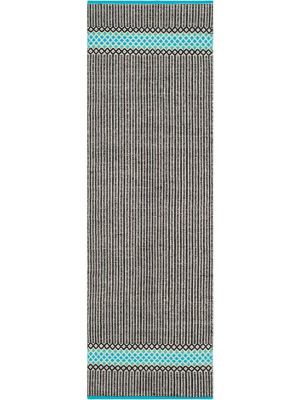 Montauk Modern Turquoise/multi Runner Rug