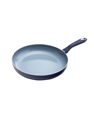 Imusa 12" Ceramic Fry Pan With Soft Touch Handle Blue