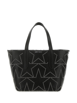 Jimmy Choo Logo Print Embellished Tote Bag