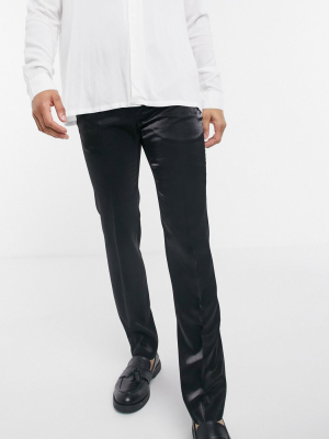 Twisted Tailor Suit Pants In High Shine Black