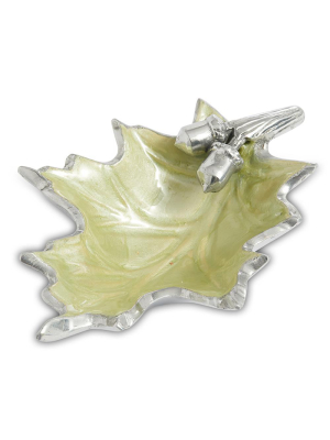 Julia Knight Oak Leaf 6" Petite Bowl In Kiwi