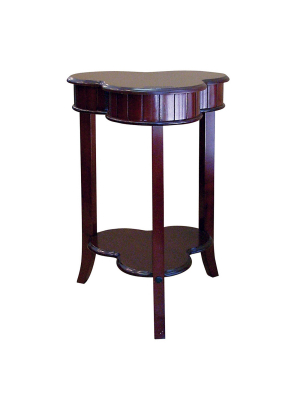 Shamrock Clover End Table Espresso Brown - Ore International