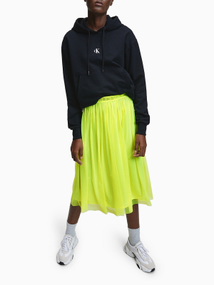 Logo Band Mesh Midi Skirt