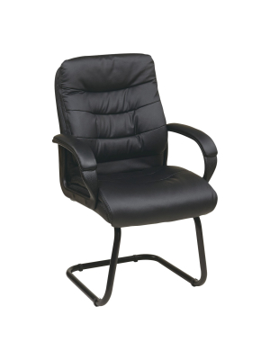 Guest Office Chair With Back Padding Black - Osp Home Furnishings