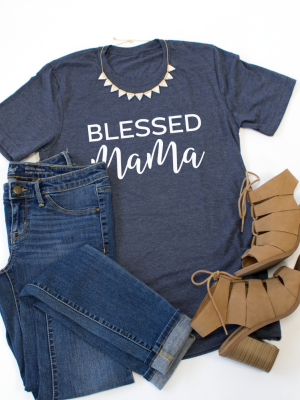 Blessed Mama Crew Neck Tee