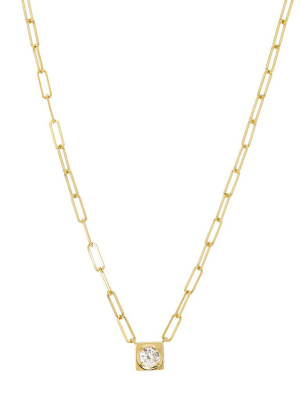 Le Cube Diamant Large Necklace - Yellow Gold