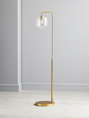 Sculptural Glass Pebble Floor Lamp - Clear