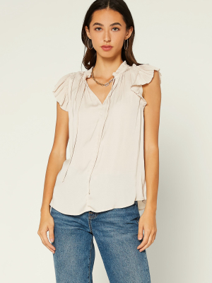 Margot Pleated Sleeve Blouse