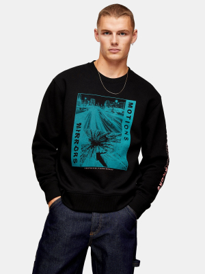 Motion Print Sweatshirt In Black