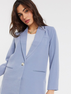 Y.a.s Single Breasted Blazer In Blue