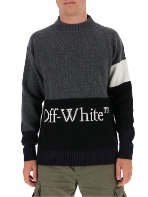 Off-white Logo Intarsia Colour-block Sweater