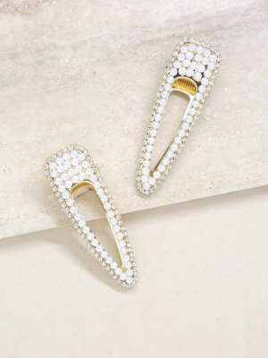 Waldorf Pearl And Crystal Hair Clip Set