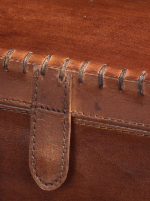 Jamie Young Chester Box In Tobacco Leather