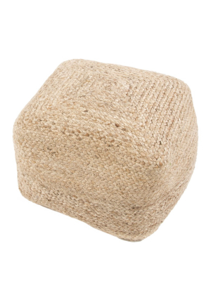 Boysen Beige Square Pouf