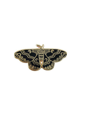 Enamel Pin Cecropia Moth – Black