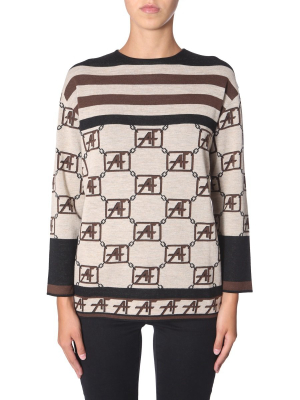 Alberta Ferretti Geometric Pattern Knit Jumper