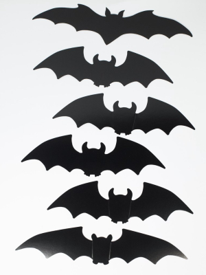 Black Bat Silhouette Paper Cutouts Set