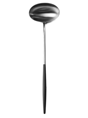 Goa Soup Ladle - Brushed Steel And Black Handle