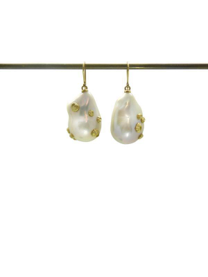 Hannah Blount Baroque Pearl With Barnacles Drop Earring