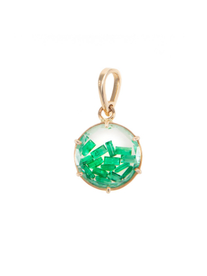 Round Emerald Shaker Charm