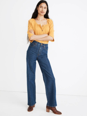 Slim Wide-leg Full-length Jeans In Birley Wash