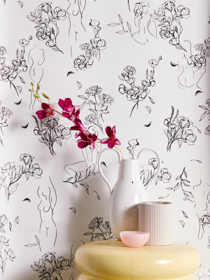 Floral Figure Study Removable Wallpaper