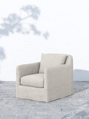 Dade Outdoor Swivel Chair - Stone Grey