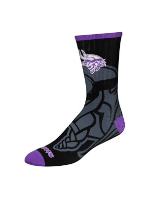 Nfl Minnesota Vikings Tone Black Crew Socks