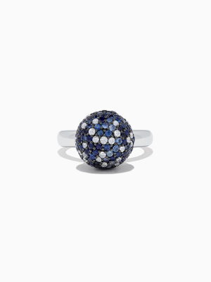 Effy Splash Sterling Silver Blue Sapphire Ball Ring, 2.73 Tcw