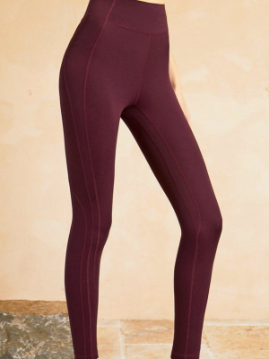 Lyla High Waist Yoga Pants - Dark Red