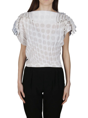 Mm6 Maison Margiela Polka Dot Pleated Blouse