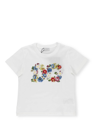 Dolce & Gabbana Kids Floral Appliqué Logo T-shirt