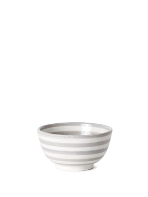 Ceramic Soup Bowl - Gray Stripe