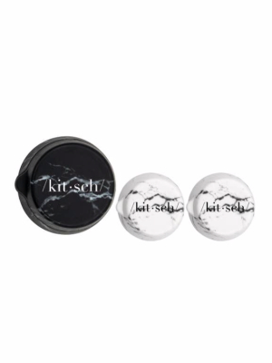 Kitsch - Refillable Silicone Jars 3pc Set - Black & White Marble