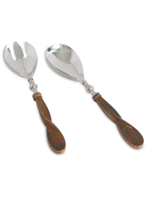 Julia Knight Eclipse Salad Serving Set In Bronze