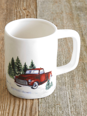 Lakeside Home For The Holidays Coffee And Beverage Mug With Vintage Truck Accent