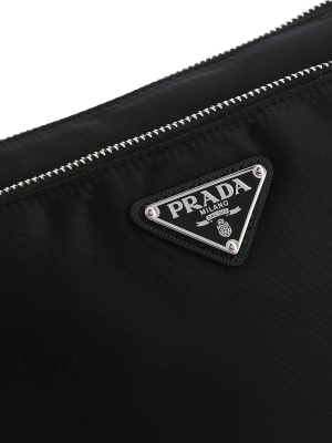 Prada Triangle Logo Plaque Crossbody Bag