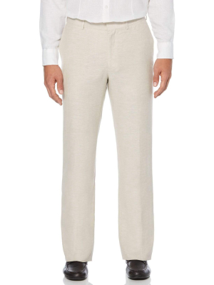 Big & Tall Linen-blend Flat Front Pants