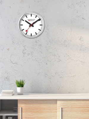 Wall Clock, 25 Cm, Silver Kitchen Clock, A990.clock.16sbb