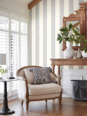 Thread Stripe Wallpaper In Navy From The Magnolia Home Vol. 3 Collection By Joanna Gaines