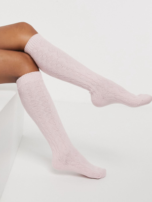 Asos Design Cozy Lounge Socks In Pink