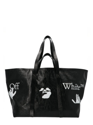 Off-white Commercial Logo Print Tote