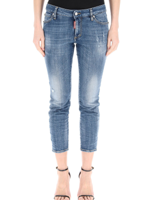 Dsquared2 Distressed Detail Cropped Jeans