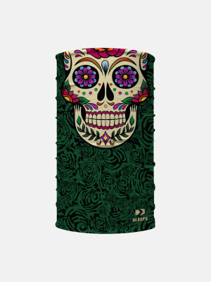 Dia De Los Muertos Green Neck Gaiter