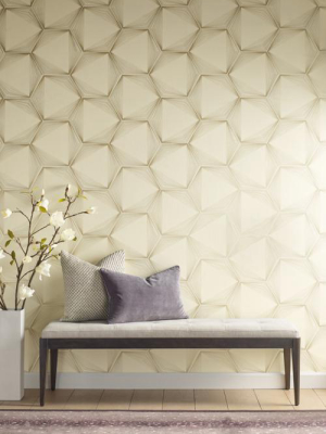 Honeycomb Wallpaper In Cream From The Candice Olson Journey Collection By York Wallcoverings