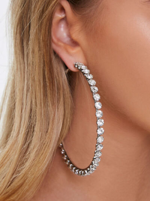 Faux Gem Hoop Earrings