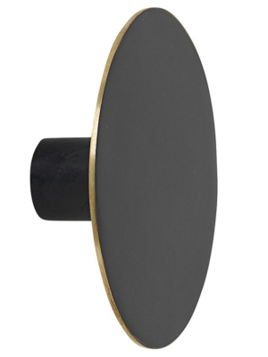 Hook Black Brass Flat Circle