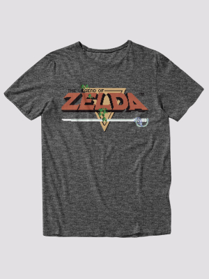 Men's The Legend Of Zelda Vintage Logo Short Sleeve Graphic T-shirt - Charcoal Heather